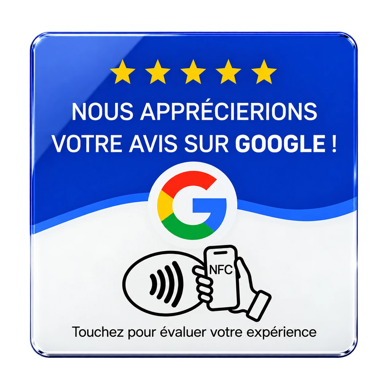 Plaque adhésive Google, coloris bleu